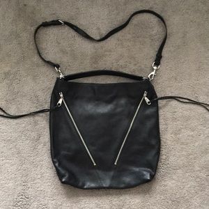 Rebecca Minkoff leather Moto black/silver bag